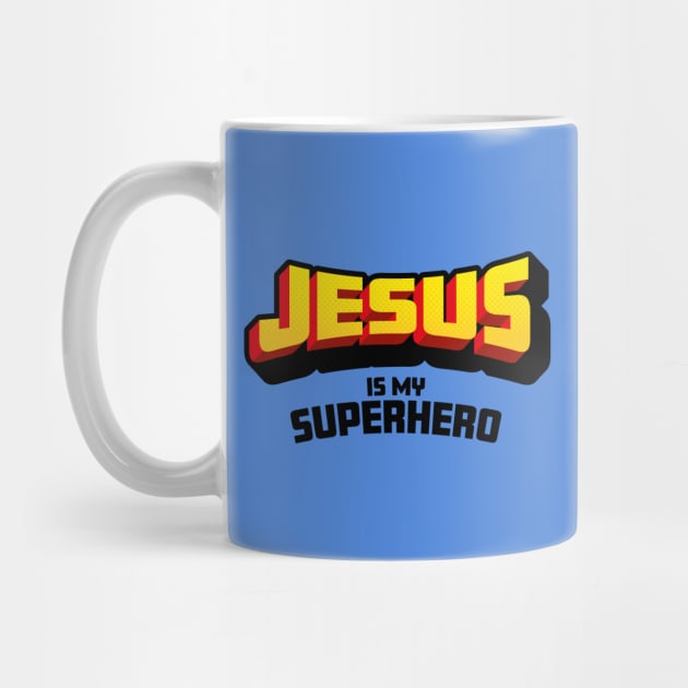 Christian Faith Gift - Jesus is my Superhero - Fun Comic Book Style by Elsie Bee Designs